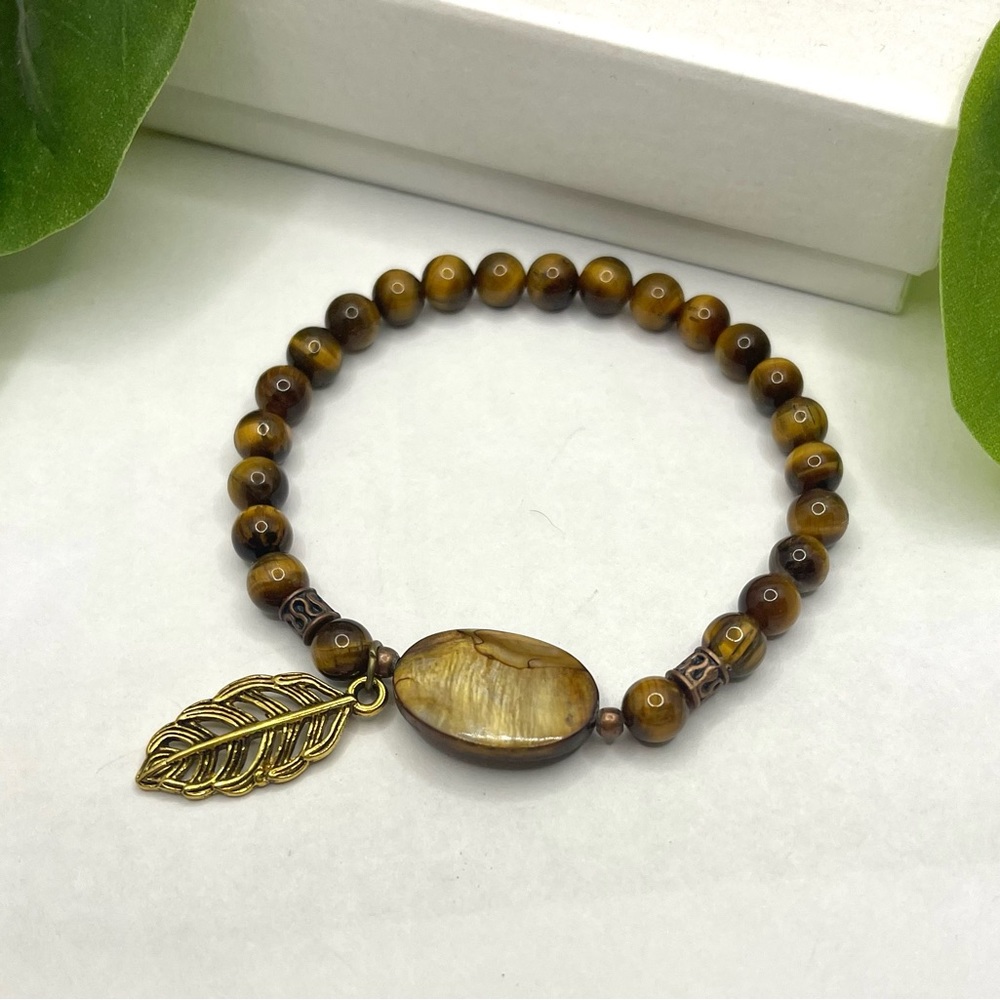 Tiger Eye Natural Beaded Stretch Bracelet